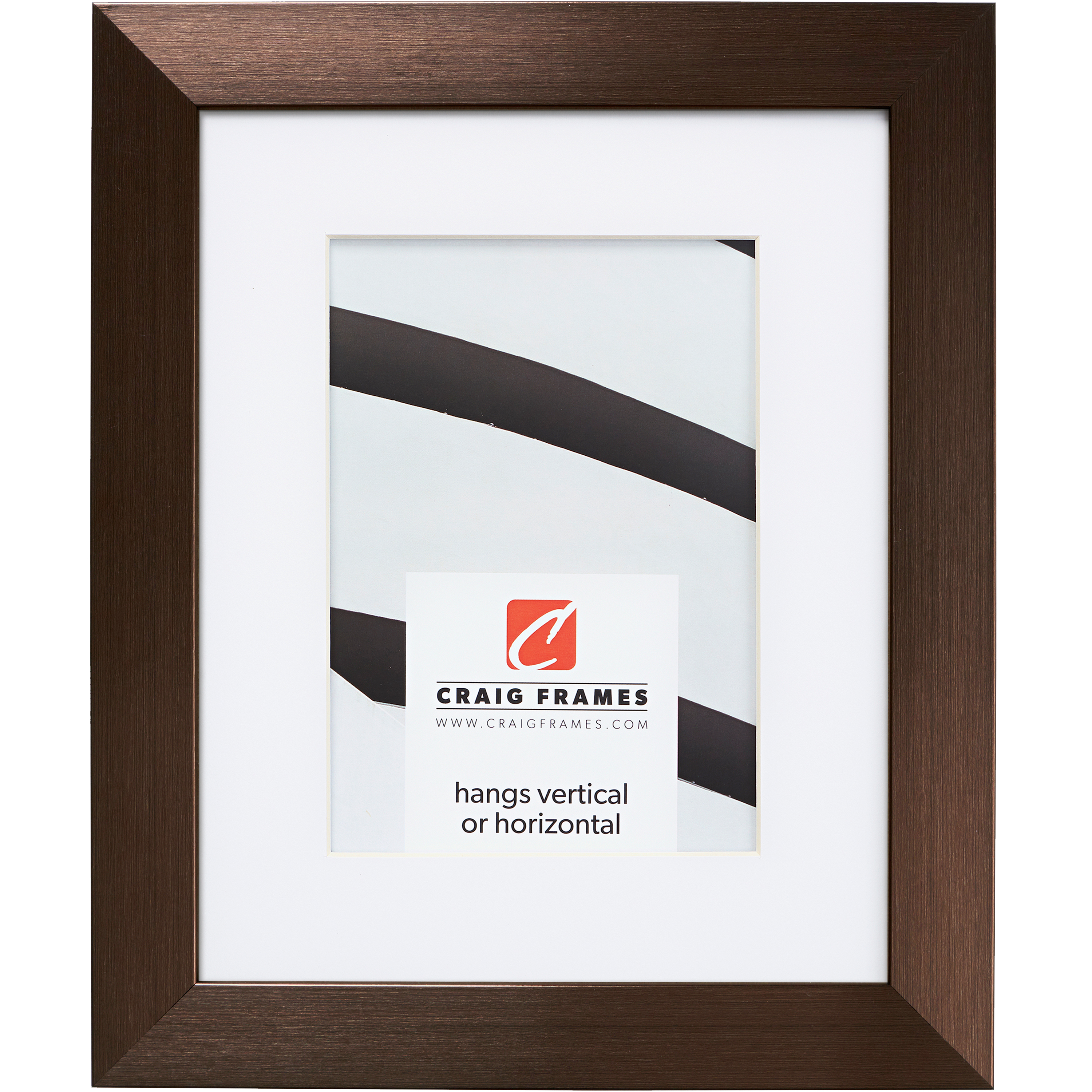 Modern Aesthetics 125 Brushed Bronze Matted Picture Frame - Craig