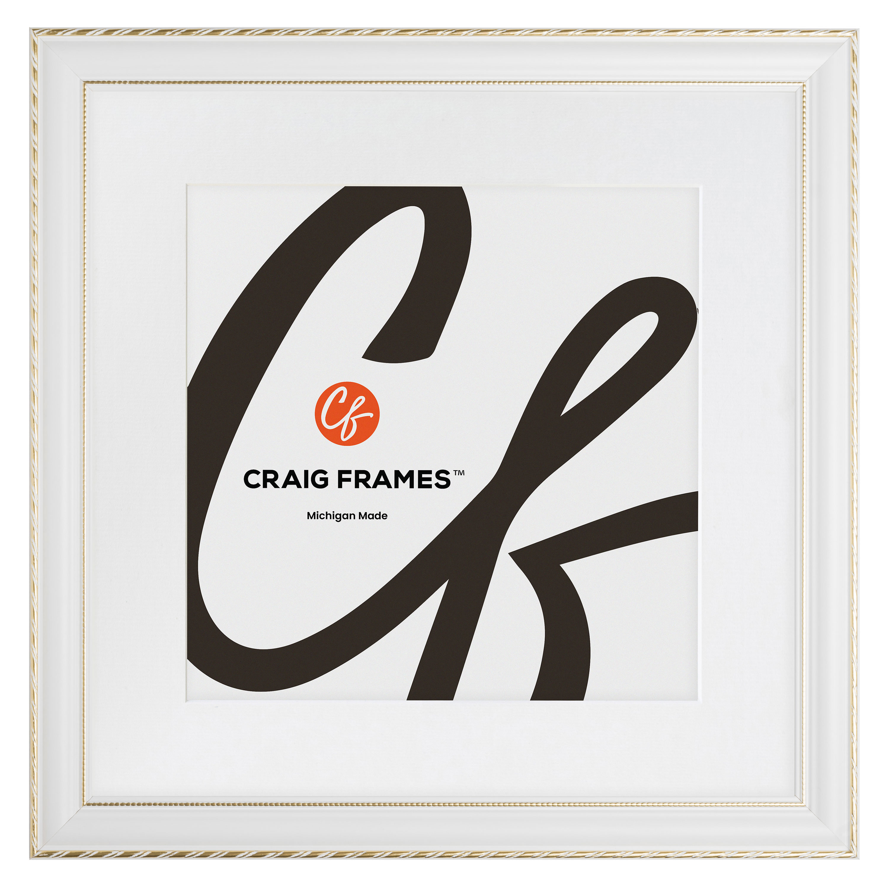 Victoria Matted Ornate White and Gold Picture Frame - Craig Frames