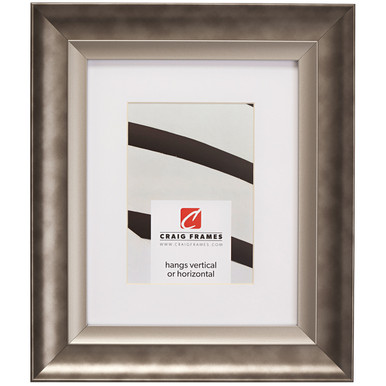 Ventura Pewter and Silver Matted Picture Frame - Craig Frames