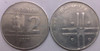 2 Rupees of 2007 - Kolkata Mint - No Mint Mark - Stainless-Steel - Cross