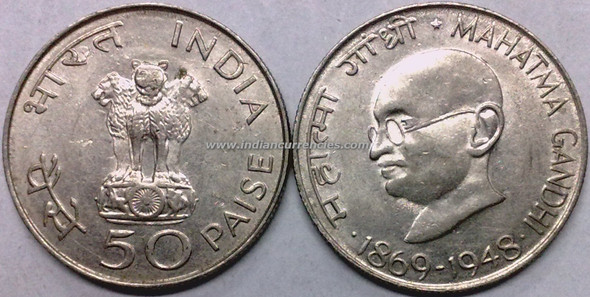 50 Paise of 1969 - Mahatma Gandhi - Kolkata Mint