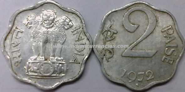 2 Paise of 1972 - Hyderabad Mint - Star