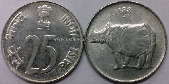 25 Paise of 1988 - Hyderabad Mint - Star - SS
