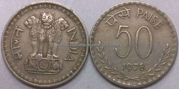 50 Paise of 1978 - Kolkata Mint - No Mint Mark