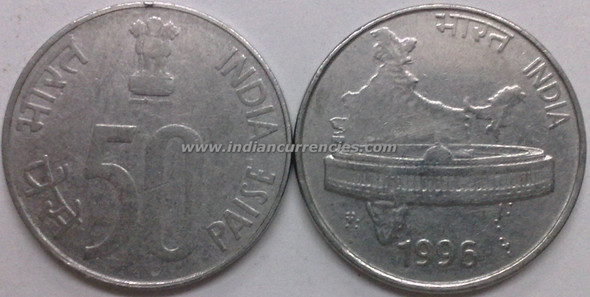 50 Paise of 1996 - Kolkata Mint - No Mint Mark