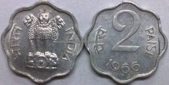 2 Paise of 1966 - Mumbai Mint - Diamond