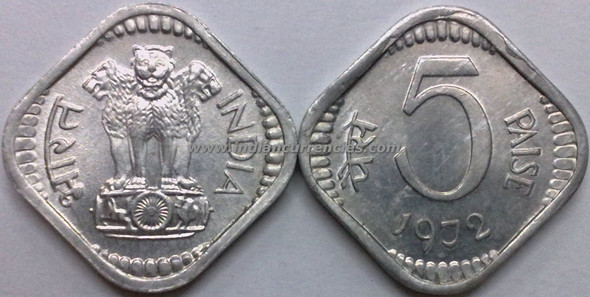 5 Paise of 1972 - Mumbai Mint - Diamond