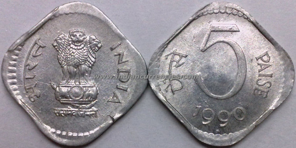 5 Paise of 1990 - Mumbai Mint - Diamond