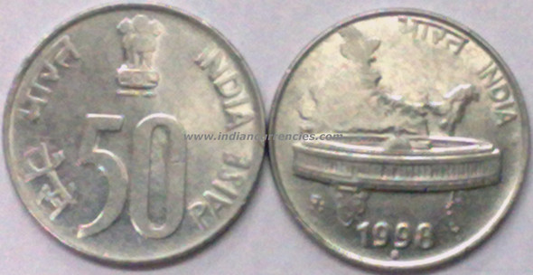 50 Paise of 1998 - Noida Mint - Round Dot