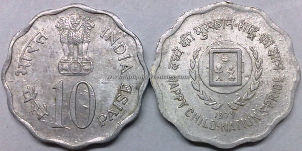 10 Paise of 1979 - Happy Child - Nation's Pride - Kolkata Mint