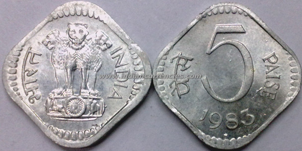 5 Paise of 1983 - Hyderabad Mint - Star