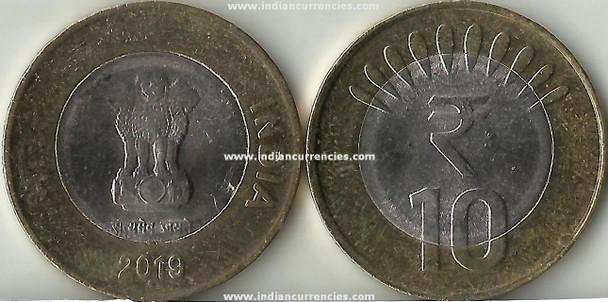 10 Rupees of 2019 - Mumbai Mint - Diamond - R Symbol