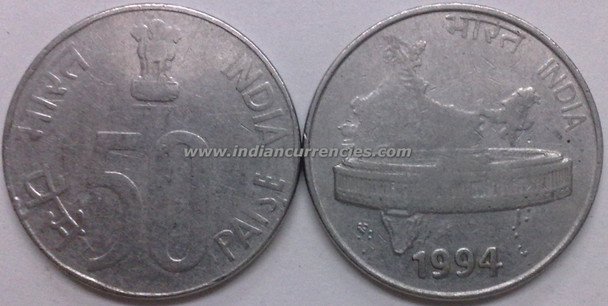 50 Paise of 1994 - Kolkata Mint - No Mint Mark