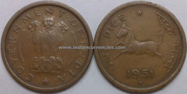 1 Pice of 1951 - Mumbai Mint - Diamond