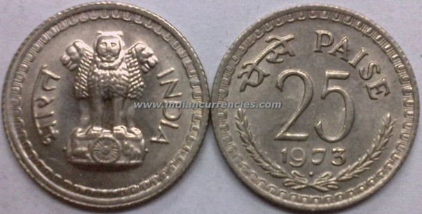 25 Paise of 1973 - Mumbai Mint - Diamond