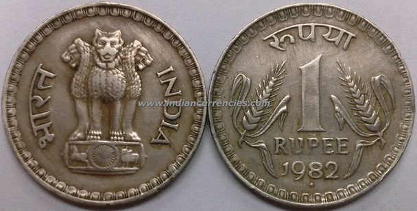 1 Rupee of 1982 - Mumbai Mint - Diamond