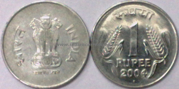 1 Rupee of 2004 - Noida Mint - Round Dot