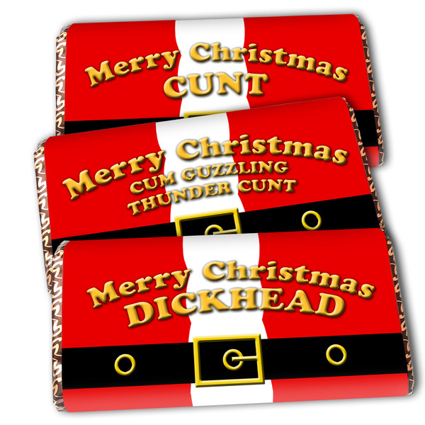 Picture of many rude christmas chocolate bars