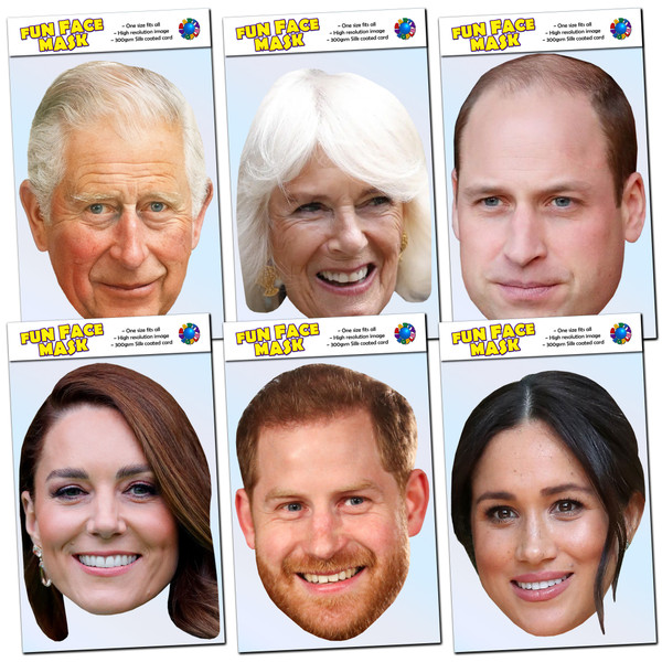 6 Pack of Royal Family Masks