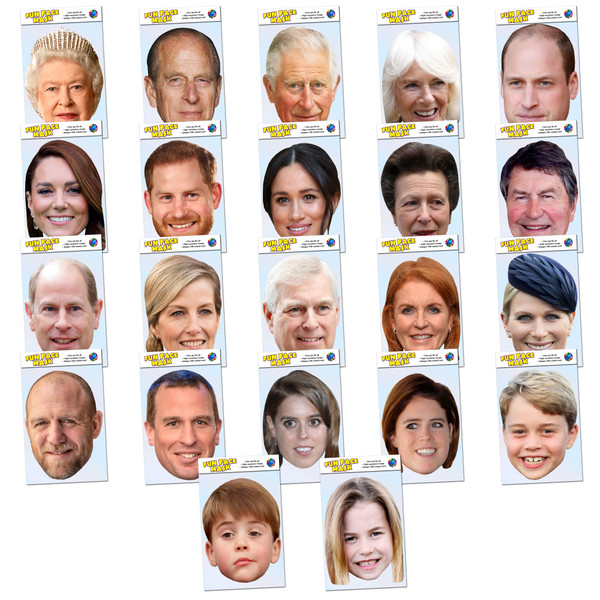 22 Pack of Royal Family Masks