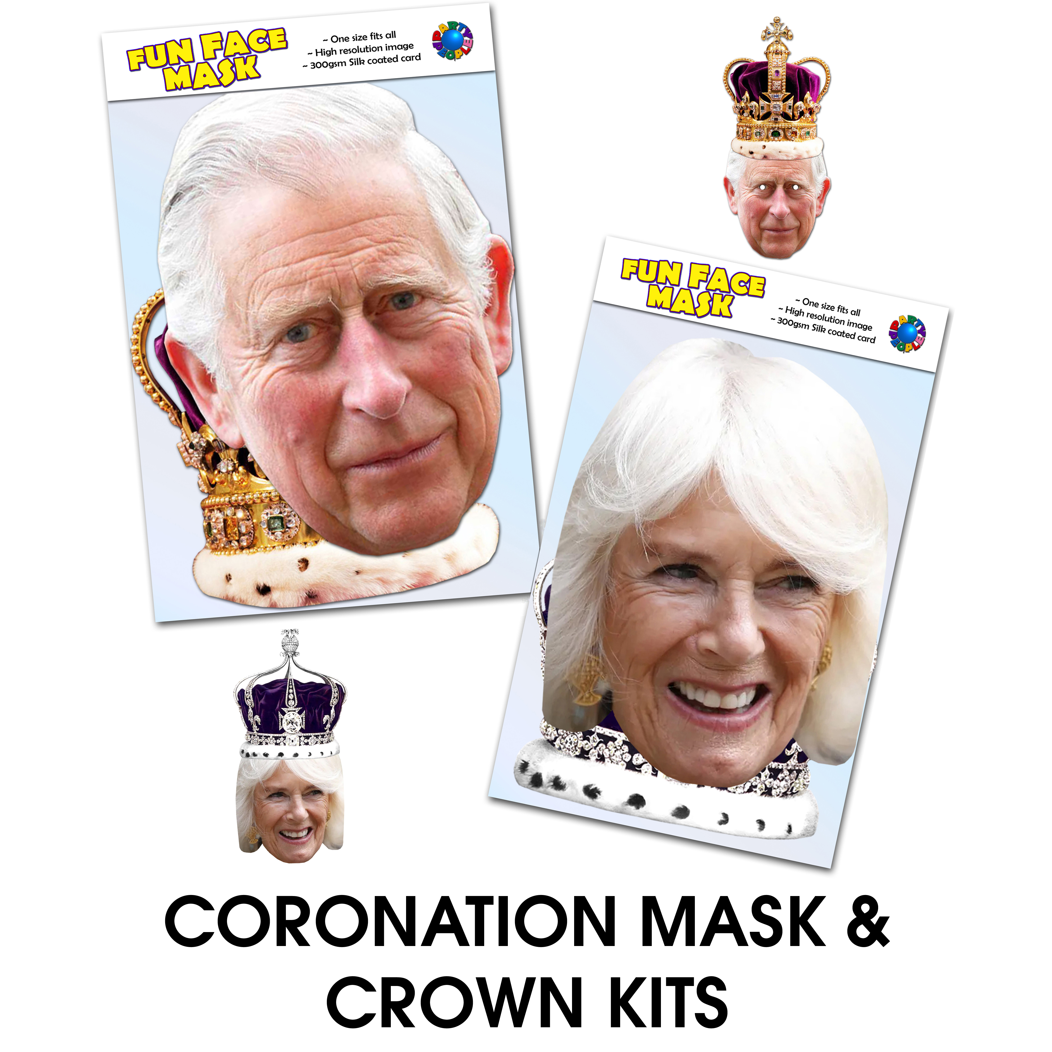 King Charles Mask & Coronation Crown
