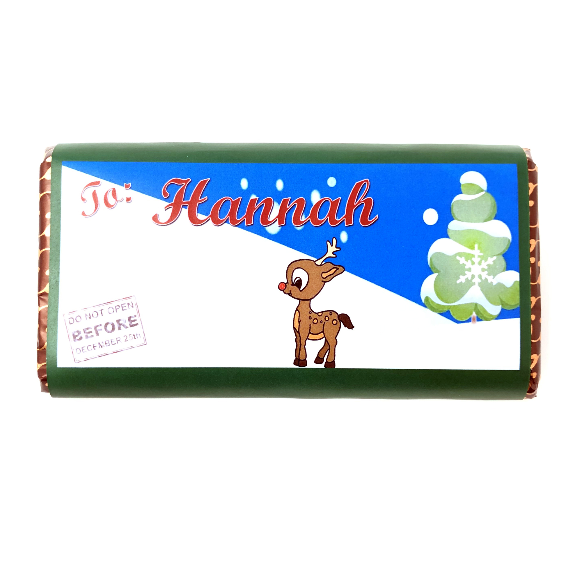Personalised Christmas Chocolate Bar