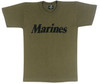 Military Olive Drab Physical Training T-Shirts Marines Logo On - 60158
