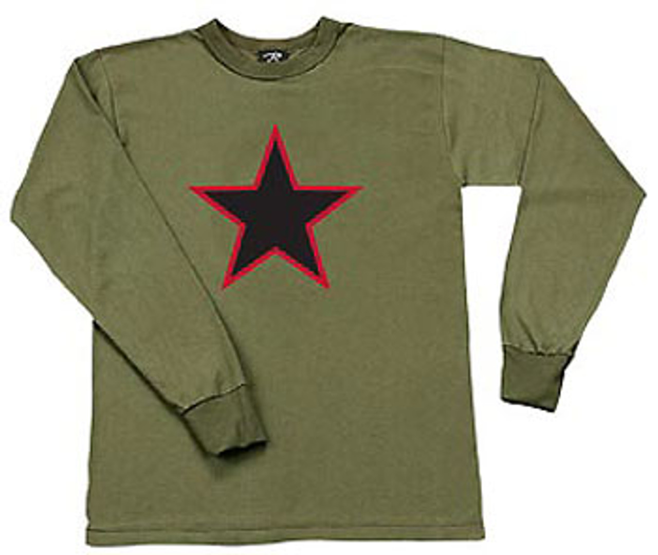 Red China Star Long Sleeve O.D. T-Shirt-61303