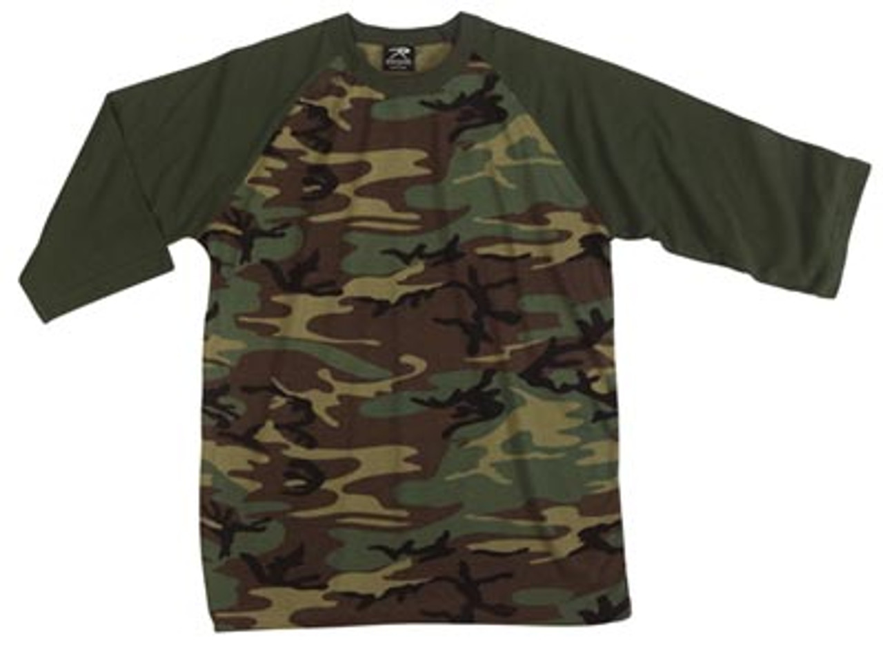 Woodland Camo Tone Raglan T-Shirt - - Doughboys