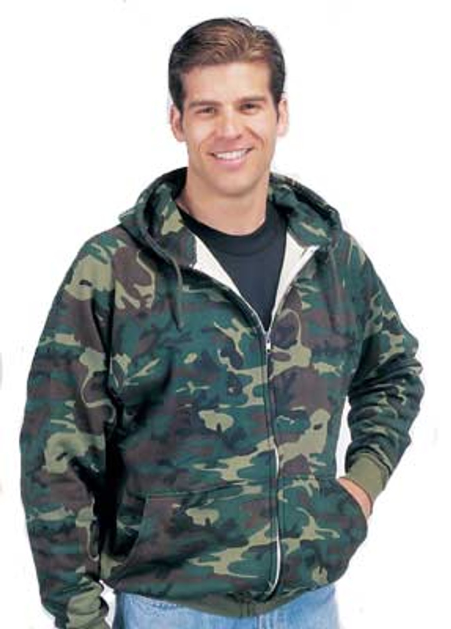 Woodland Camo Thermal-Lined Hooded Sweatshirt-6262