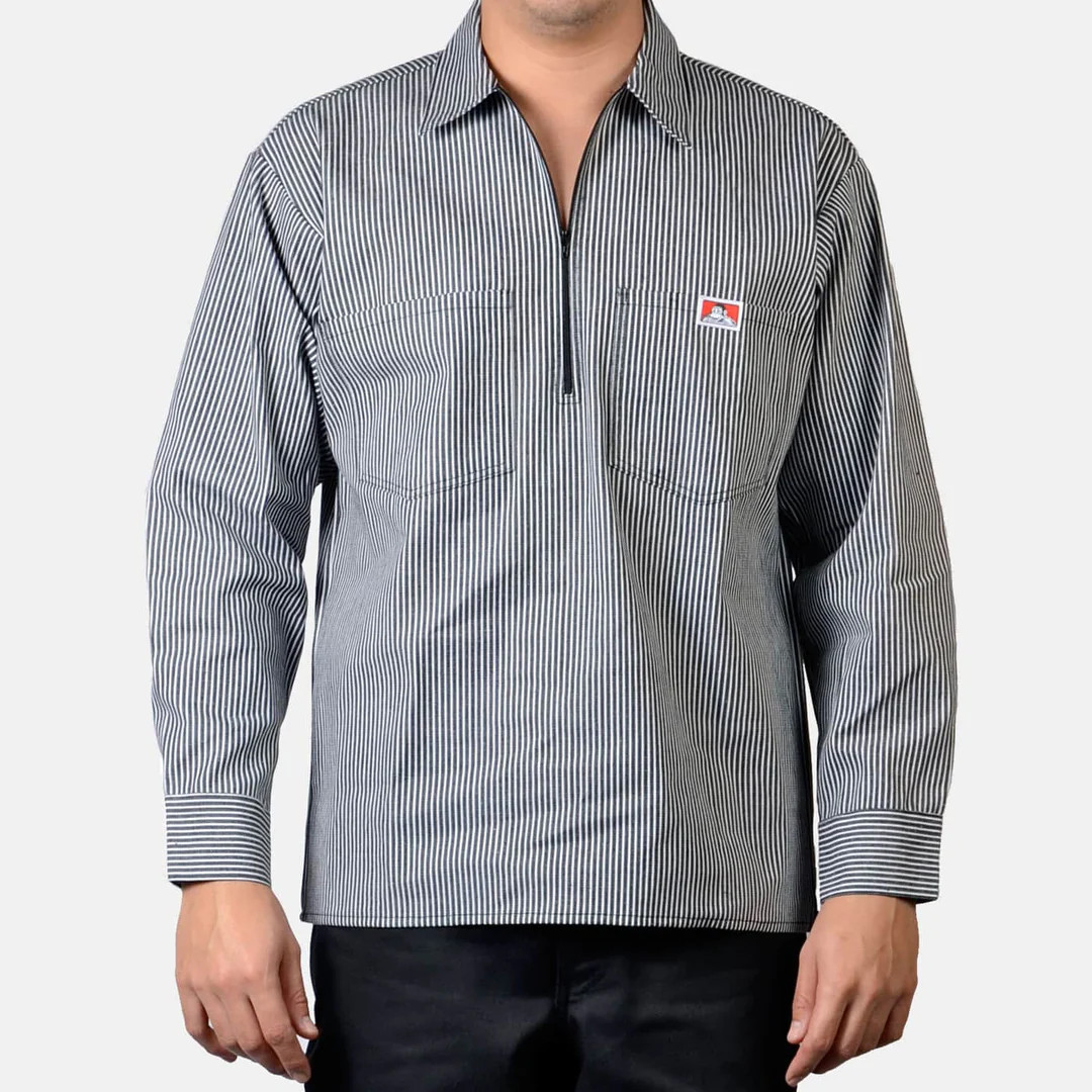 BRIEFING ジップアップ長袖シャツ XL ネイビー/グレー BRIEFING ジップ