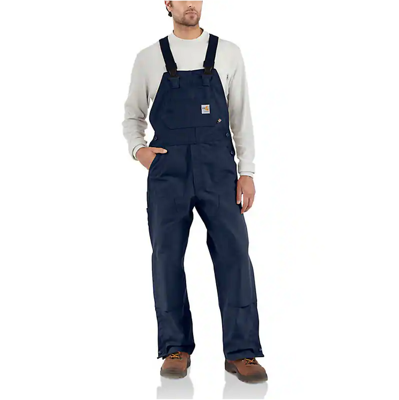 Carhartt Men's Duck Bib Flame Resistant Overalls - Black