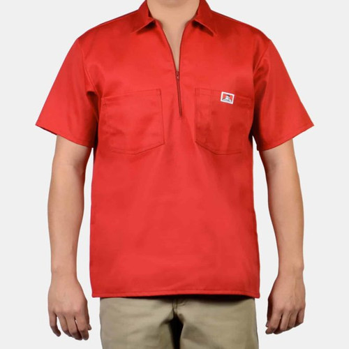 MLB■Small Logo Half Zip-up Short Sleeve★送料込 BD-129_Red_SS-center-top-