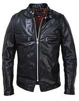 Schott Vintage Steerhide Leather Cafe Racer Motorcycle Jacket-CAF1