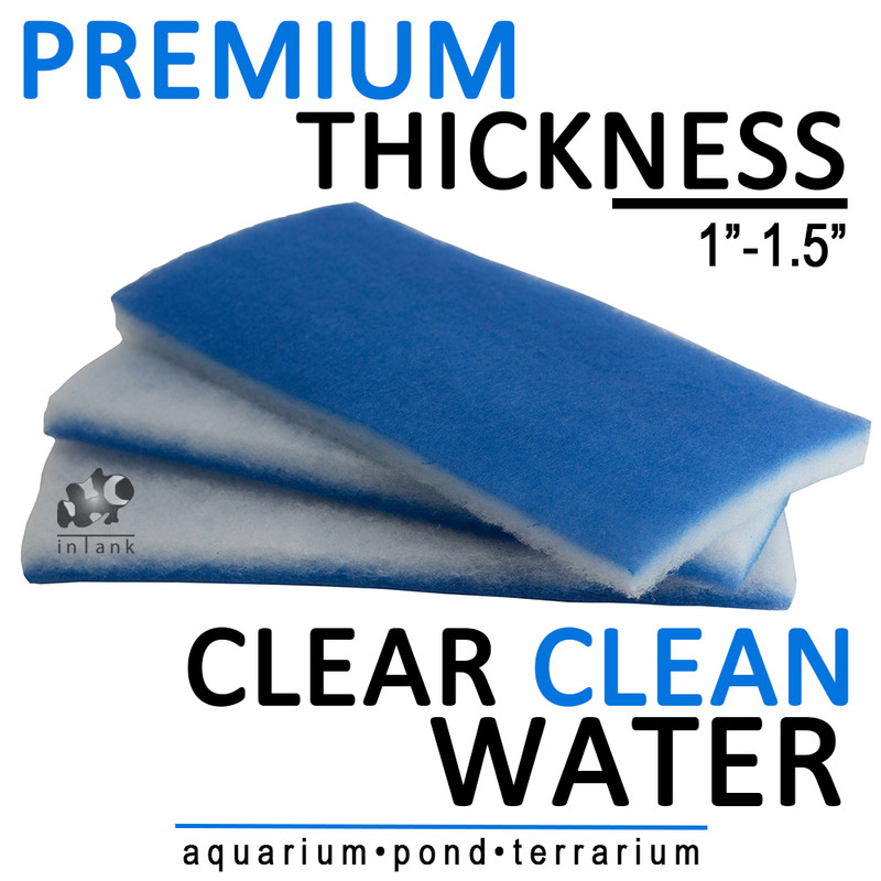 Intank Aquarium and Pond Value Pack - Bonded Blue & White Poly Filter Floss Pads 600-square-inches