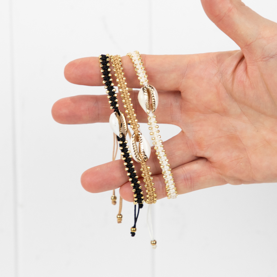 Bracelets Set x 3 - Braided Cowrie