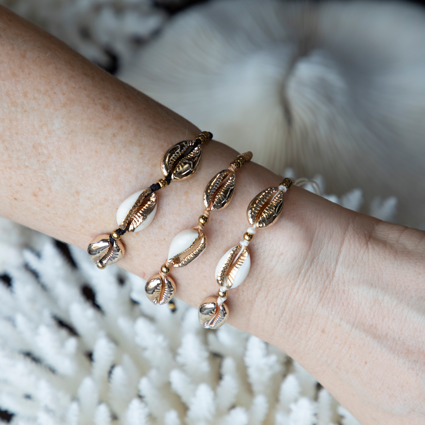 Bracelets Set x 3 - Cowrie Trio