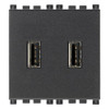 Socket - USB power supply 5V 2,1A - black