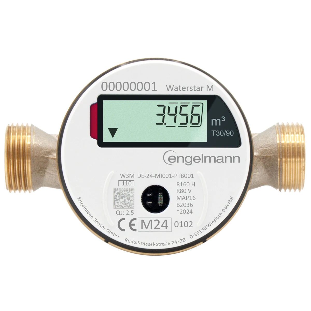 Engelmann WaterStar M Warm Water Meter wM-Bus – Q3 2,5 DN15 G¾" 110mm