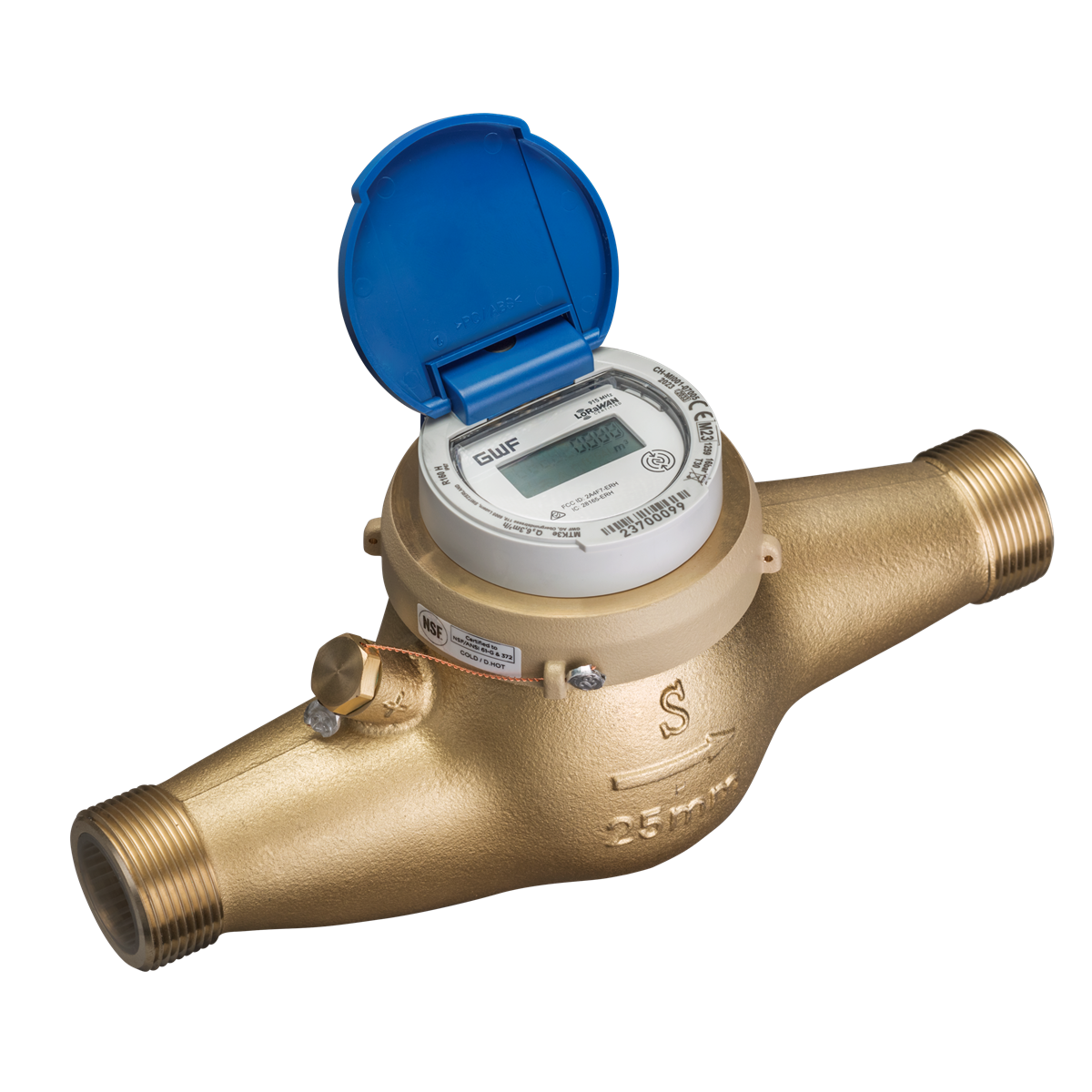 GWF MTKe Cold Water Meter wM-Bus LoRaWAN – Q3 10 DN25 G1¼"B 260mm Horizontal