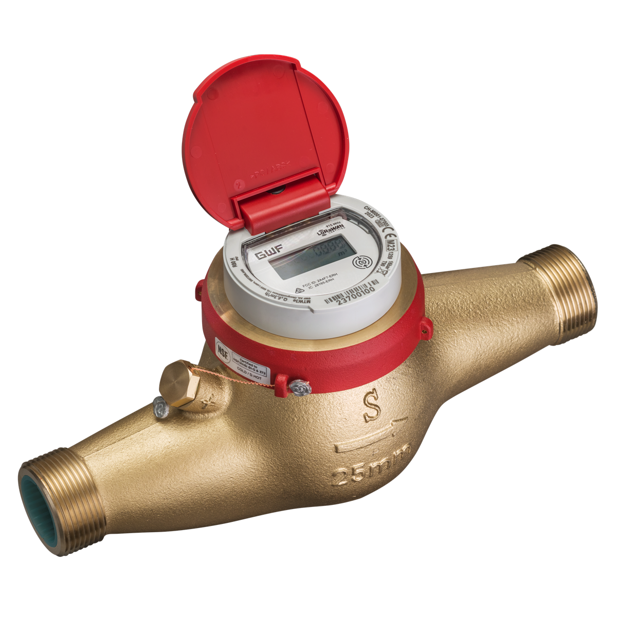 GWF MTWe Warm Water Meter wM-Bus LoRaWAN – Q3 25 DN50 G2⅜"B 300mm Horizontal
