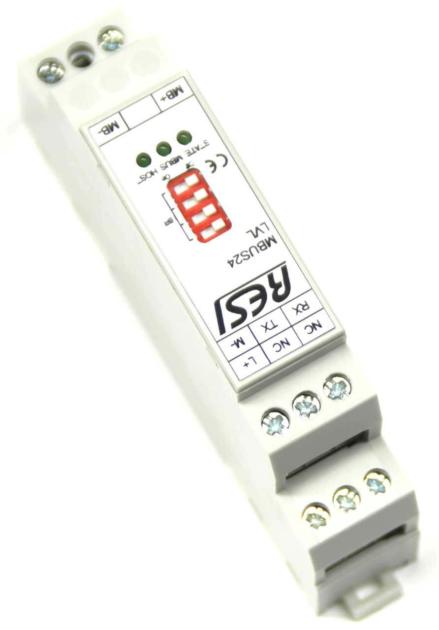 Level converter MBUSRS232, max. 24 meter, max. 3000m cable length