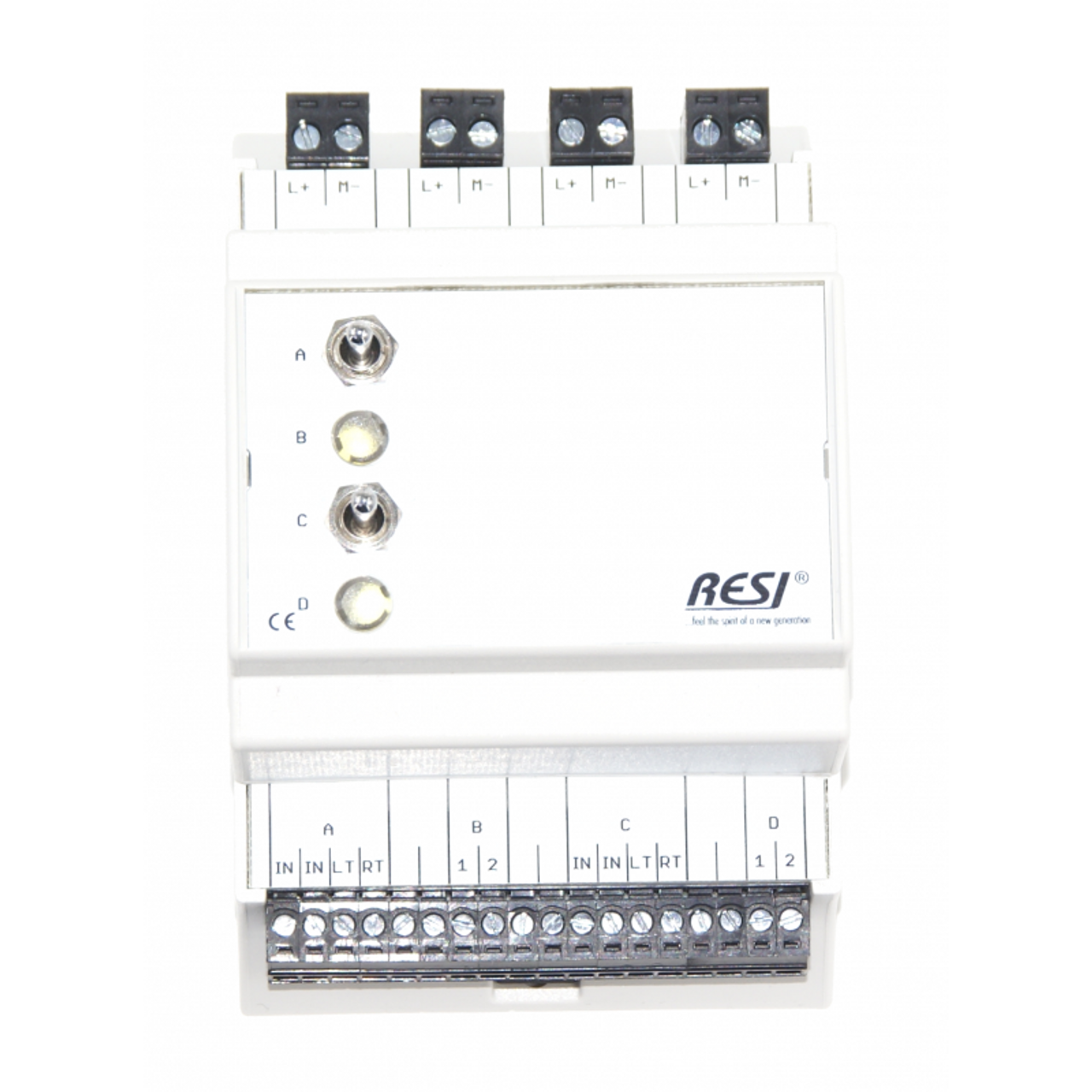 Control and signal module, DIN ISO16484, VDI 3814 manual operation interface, 2 switches: LEFT-CENTER-RIGHT, 2 LEDs in WHITE