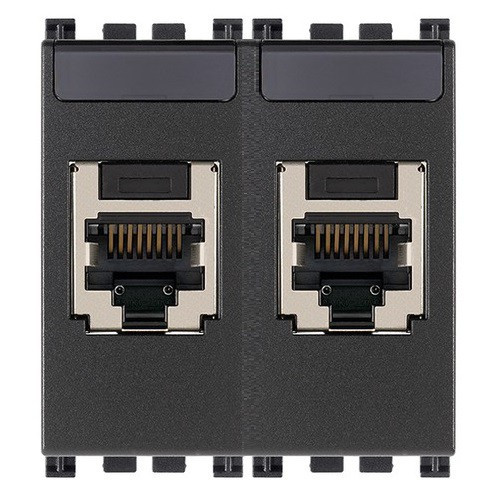 Socket - 2 x RJ45 Cat6 STP outlet