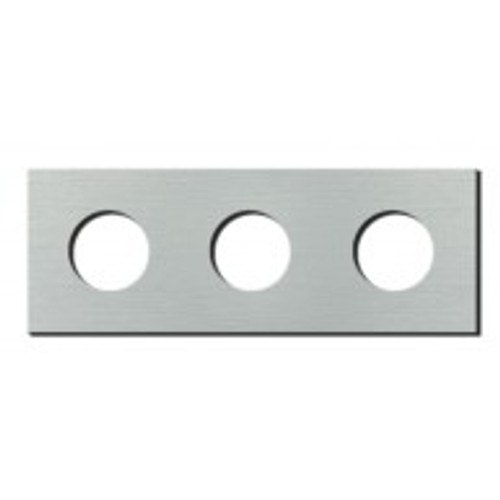 Socket - 3 gang - power outlet - brushed aluminium