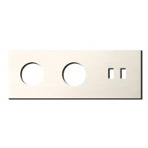 Socket - 3 gang - power + USB outlet - brushed nickel