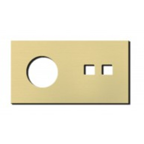 Socket - 2 gang - power + RJ45 outlet - brushed brass