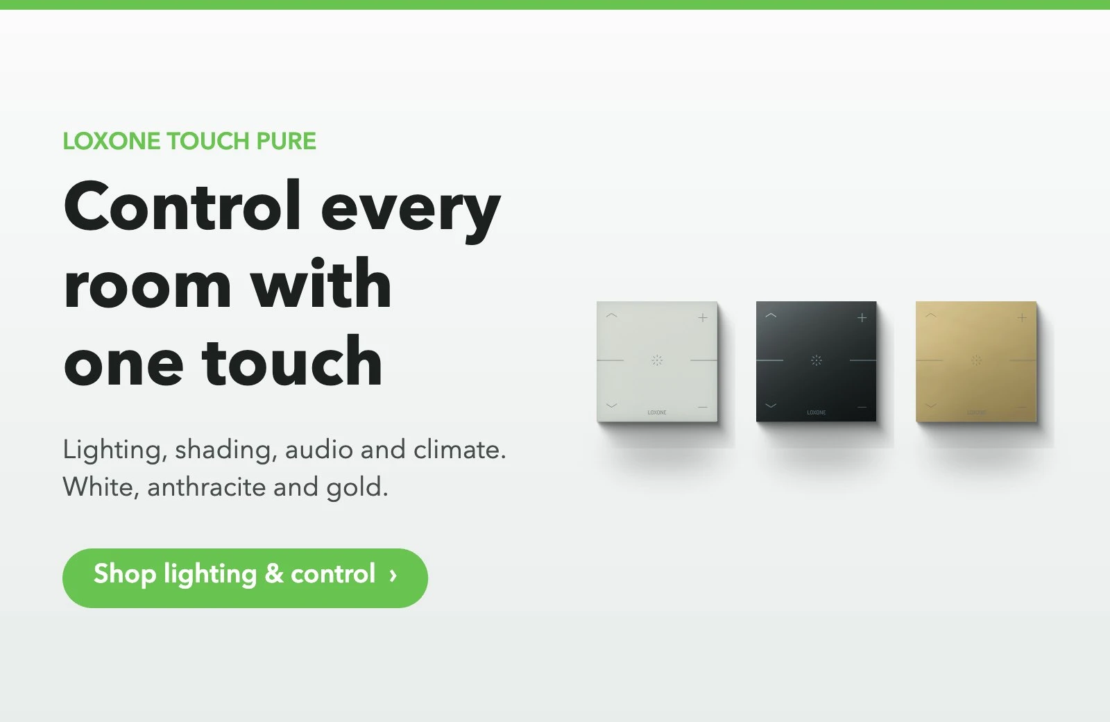 Loxone Touch Pure in white, anthracite and gold