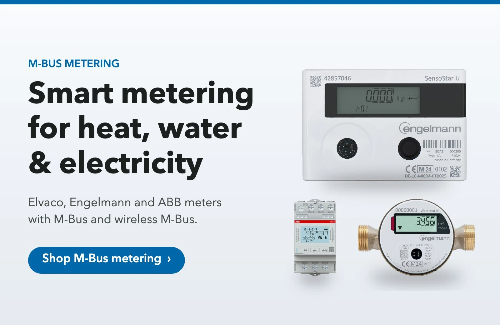 M-Bus heat, water and electricity meters