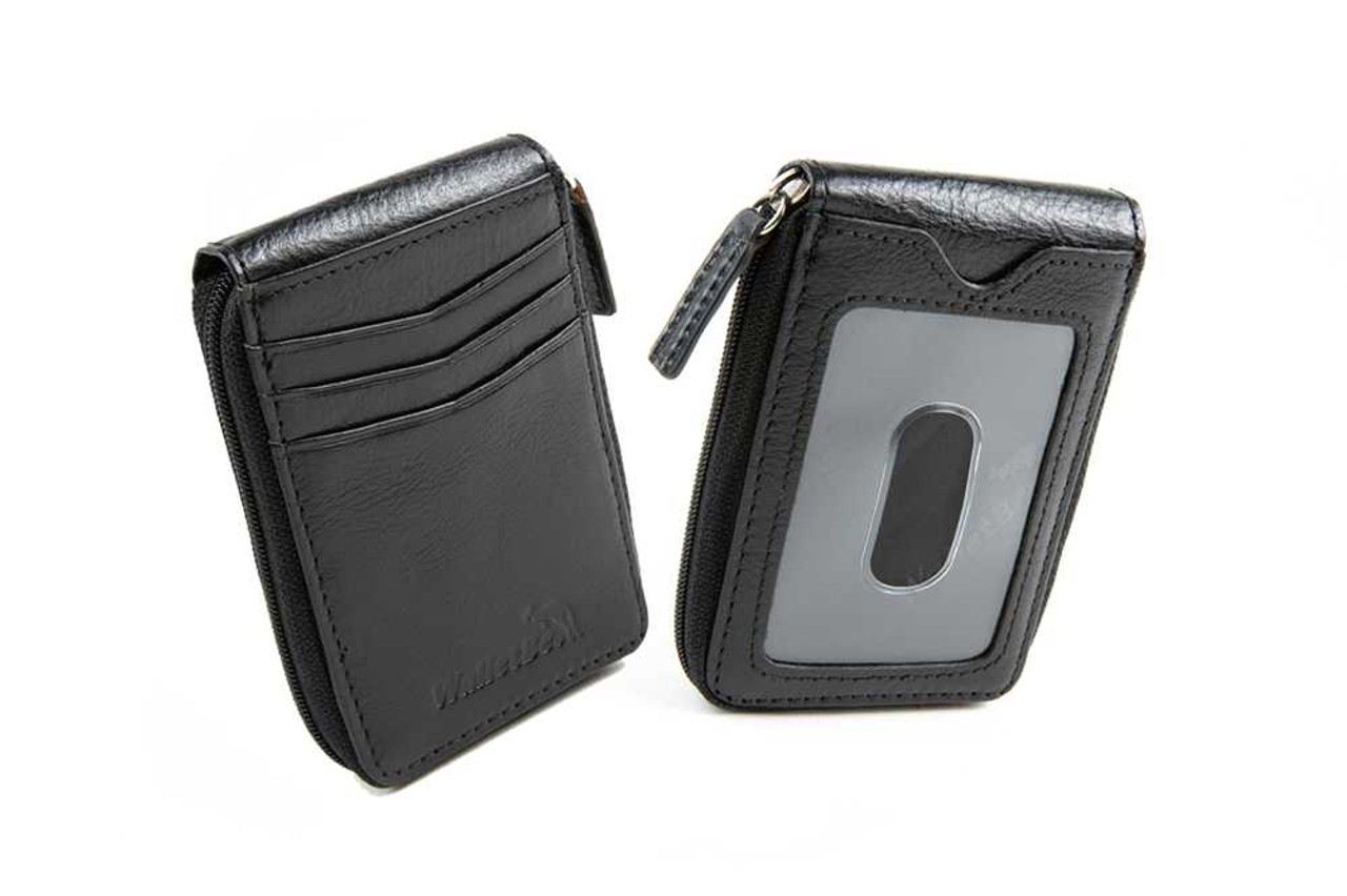 Leather Business Card Holder, Men's RFID Front Pocket Card Wallet